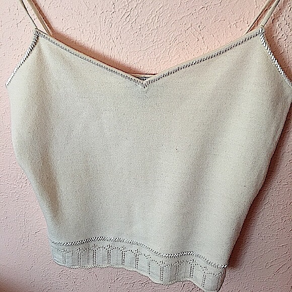 Vintage Tops - Vintage Laundry Crocheted Beaded Crop Top